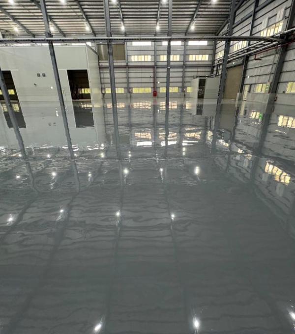 台南工業區廠房 流展型EPOXY地坪 數量3000m2 晉躍有限公司EPOXY